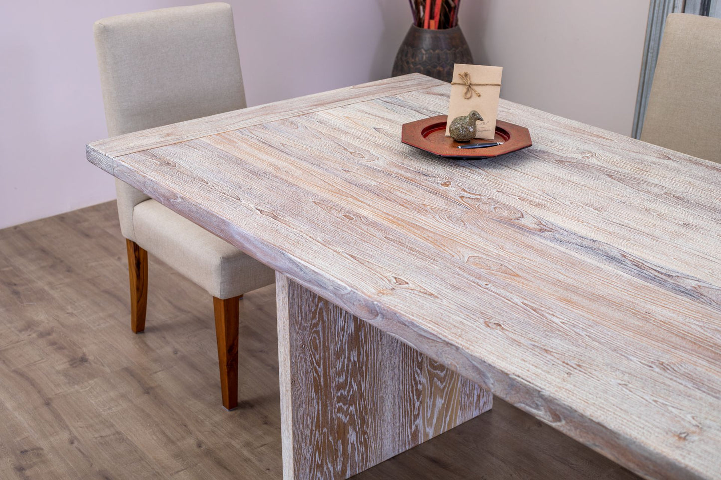 Teak Dining Table 72x38" Brushed-textured, Sun-Bleach Finish