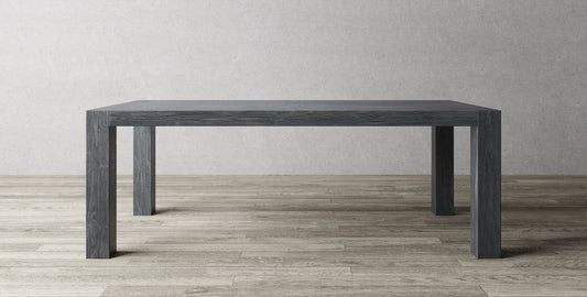 60x38" Teak La Jolla Dining Table, Brushed-textured Anthracite Grey finish