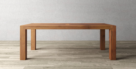 84x40" Teak La Jolla Dining Table, Brushed-textured Natural finish