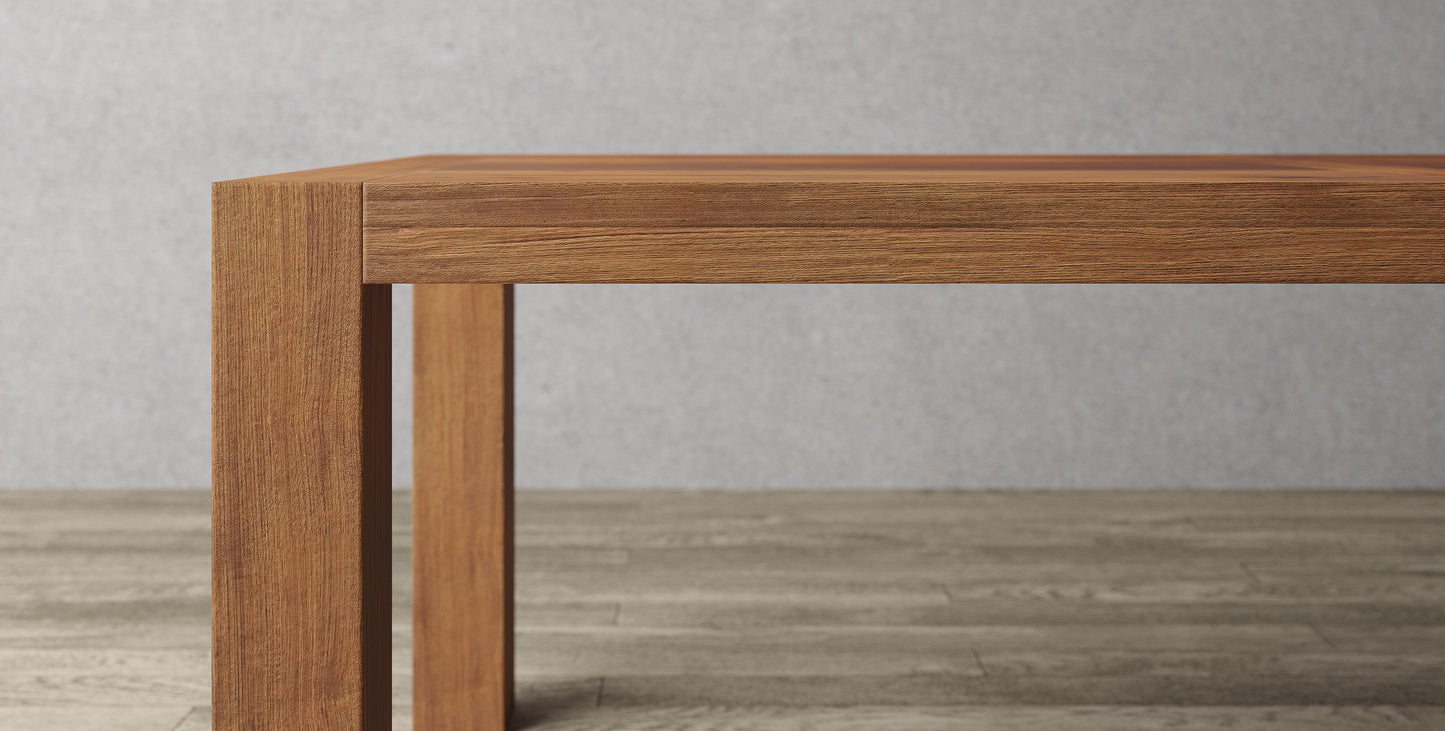 84x40" Teak La Jolla Dining Table, Brushed-textured Natural finish