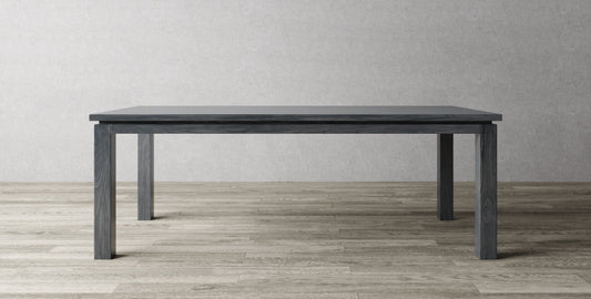 72x38" Oak Dandridge Dining Table, Brushed-Textured Anthracite Grey Finish