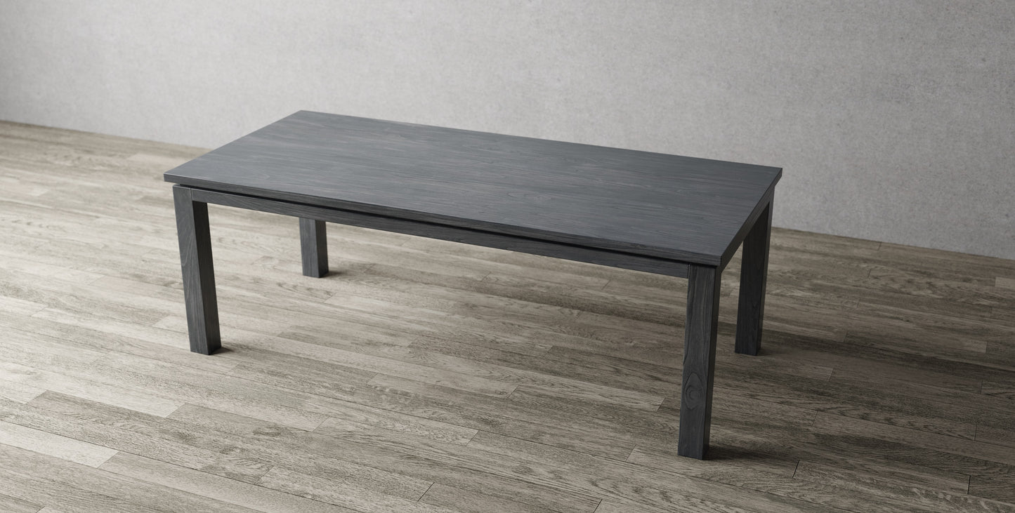 72x38" Oak Dandridge Dining Table, Brushed-Textured Anthracite Grey Finish