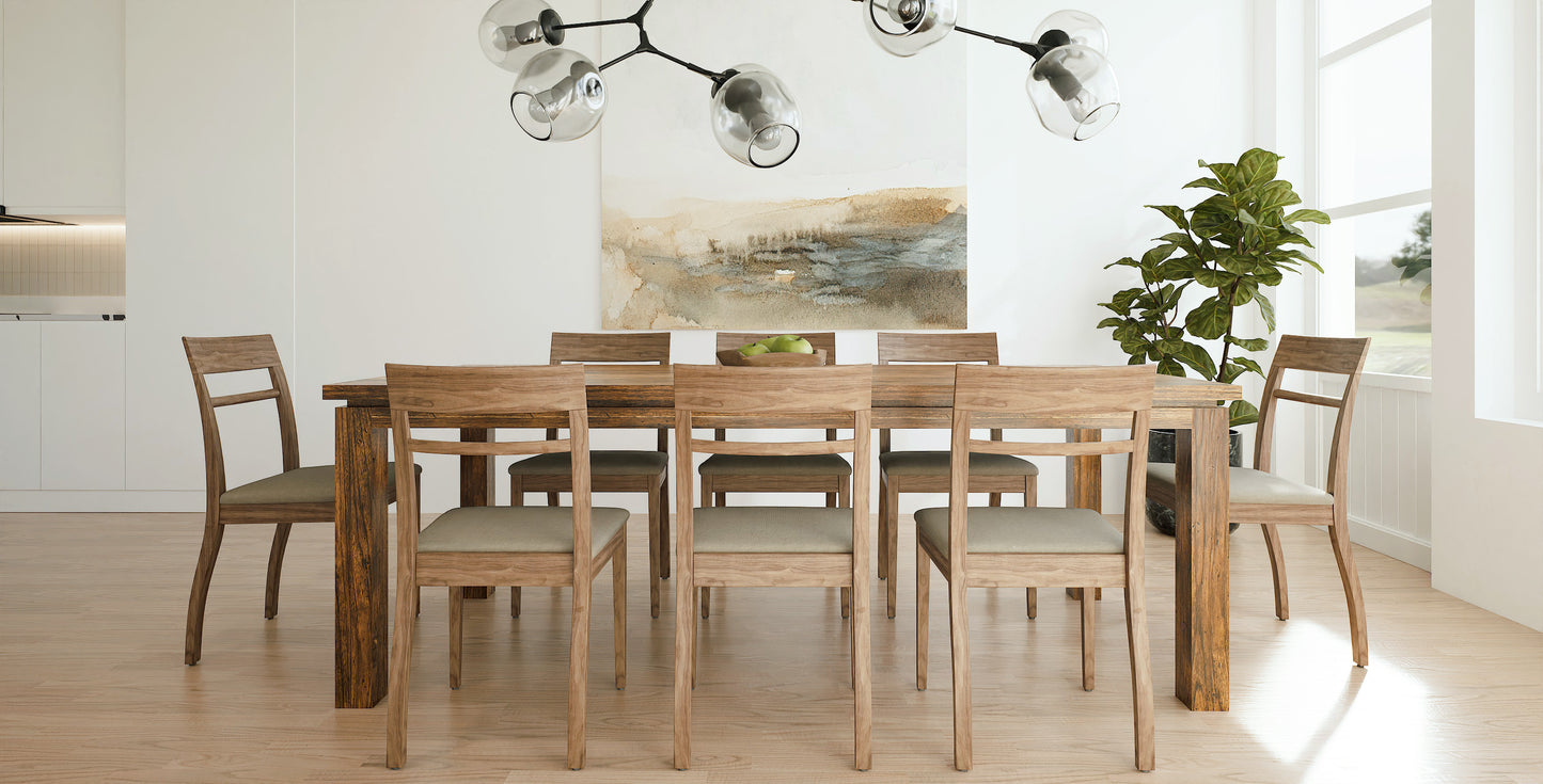 60x38" Teak Dandridge Dining Table, Smooth Natural Finish