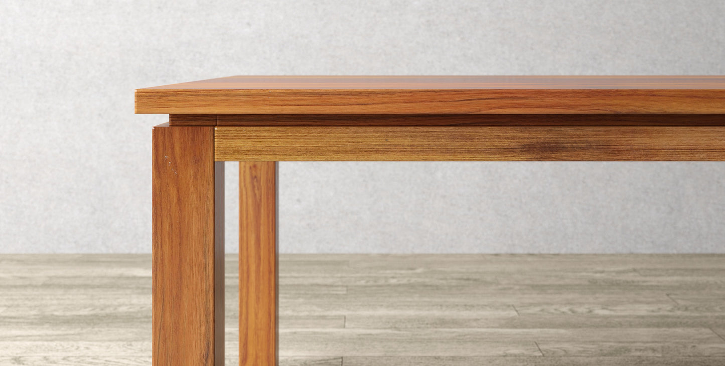 60x38" Teak Dandridge Dining Table, Smooth Natural Finish