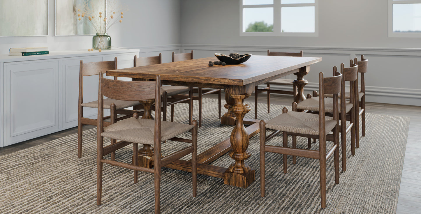 96x40" Oak Stowe Dining Table, Brushed-Textured Autumn Finish