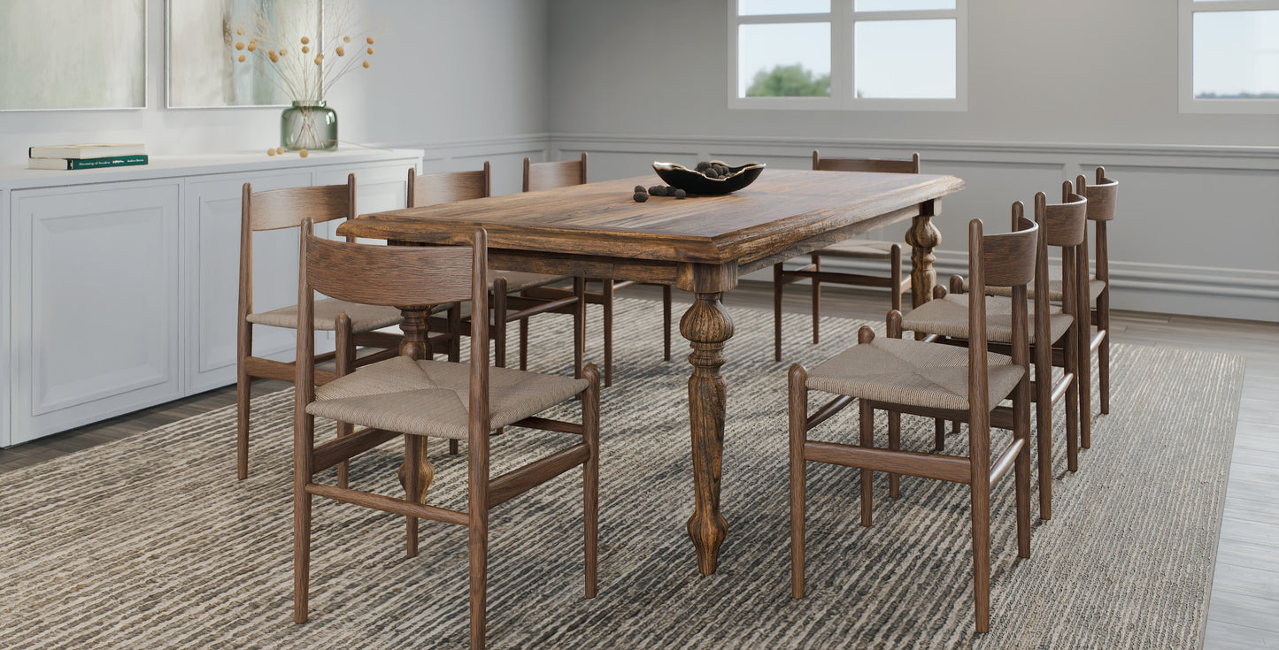 72x38" Oak Merideth Dining Table, Brushed-Texture Autumn Finish