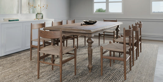 84x40" Oak Merideth Dining Table, Brushed-Texture Cocoa Finish