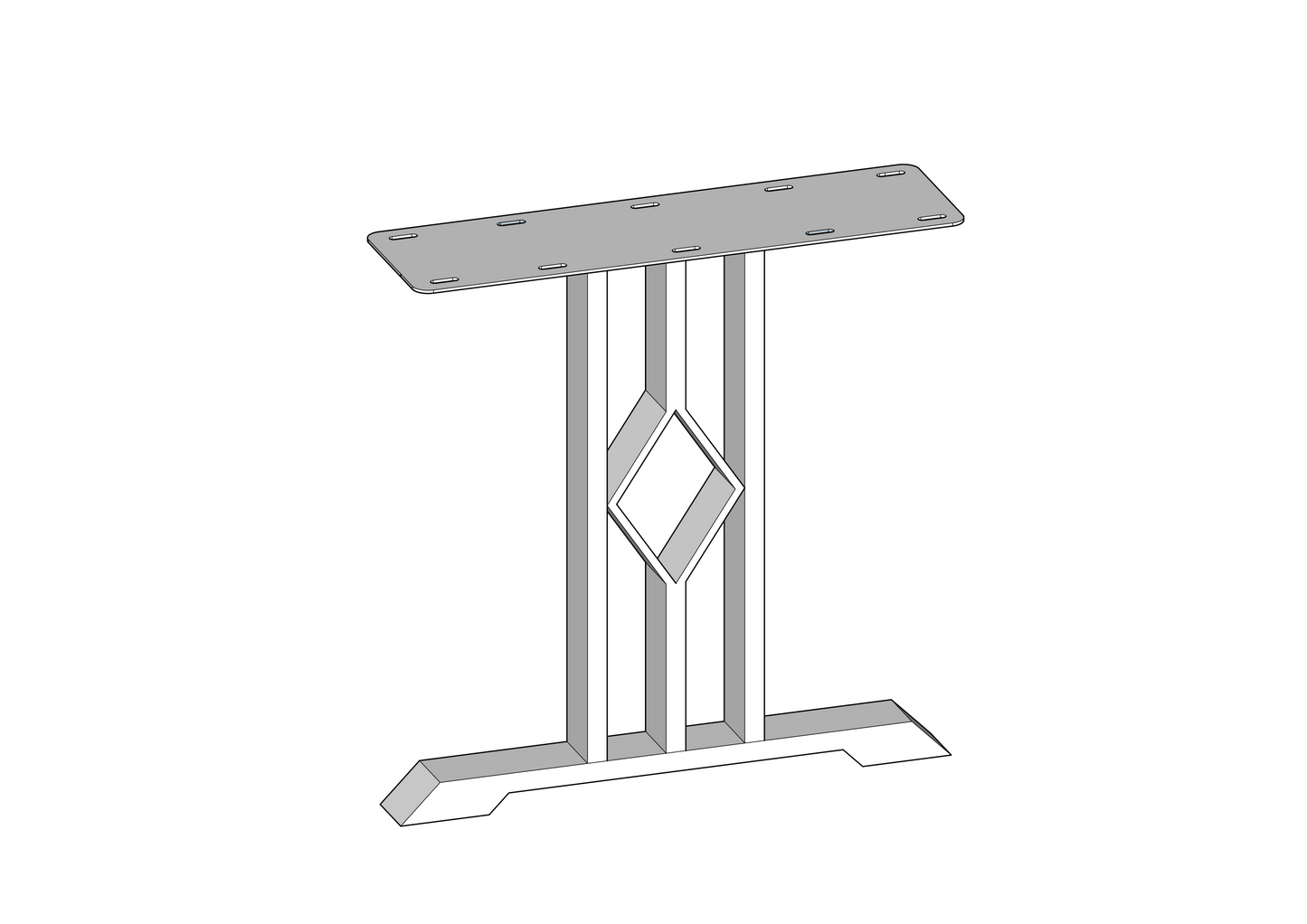 Teak Dining Table 72x38" Smooth Anthracite Finish