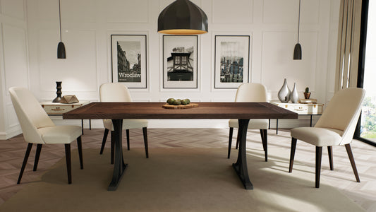 Solid Oak Table Top 60x38" Brushed Texture, Cocoa Finish
