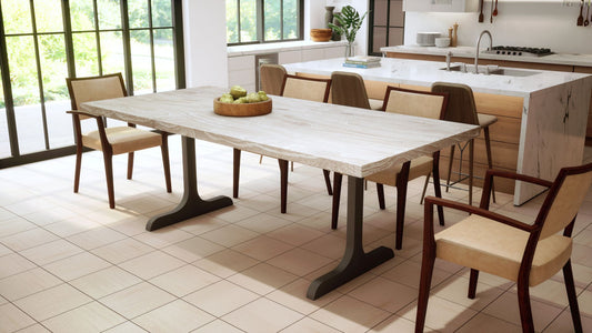 Teak Dining Table 72x38" Brushed-textured, Sun-Bleach Finish