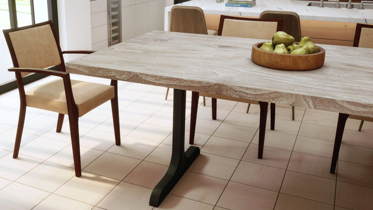 Teak Dining Table 72x38" Brushed-textured, Sun-Bleach Finish