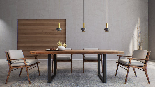 Teak Dining Table 84x40" Smooth Autumn Finish