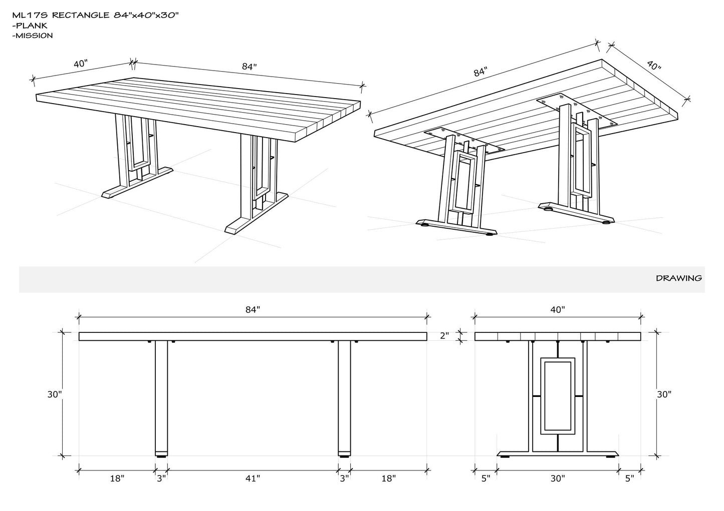 Solid Oak Table Top 84x40" Brushed Texture, Sun-Bleach Finish