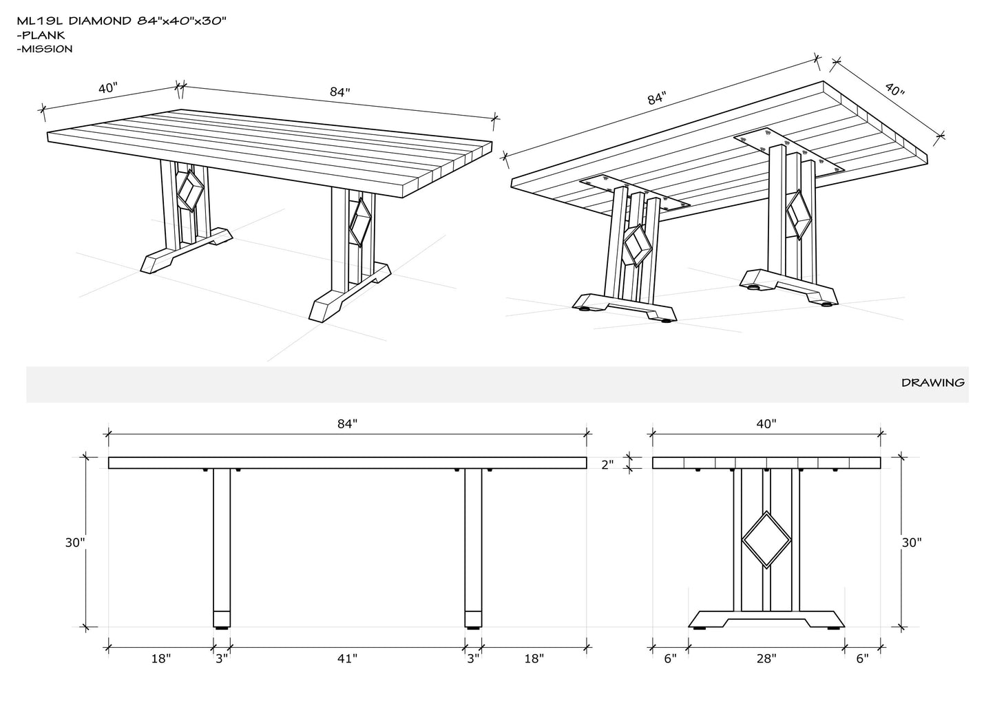 Teak Dining Table Live Edge 84x40" Brushed-textured, Cocoa Finish
