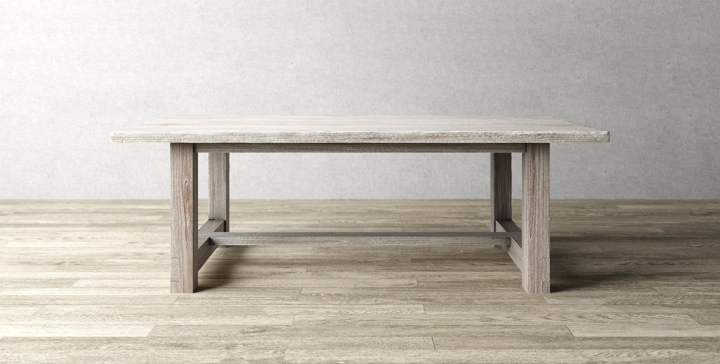 96x40" Sonoma Teak Dining Table, Brushed-Textured Sun Bleached Finish.