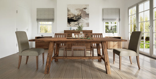 84x40" Decorah Oak Dining Table, Brushed-Texture Autumn Finish