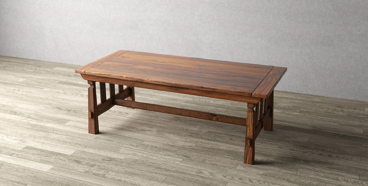 72x38" Sonora Teak Dining Table, Brushed-Textured Natural Finish
