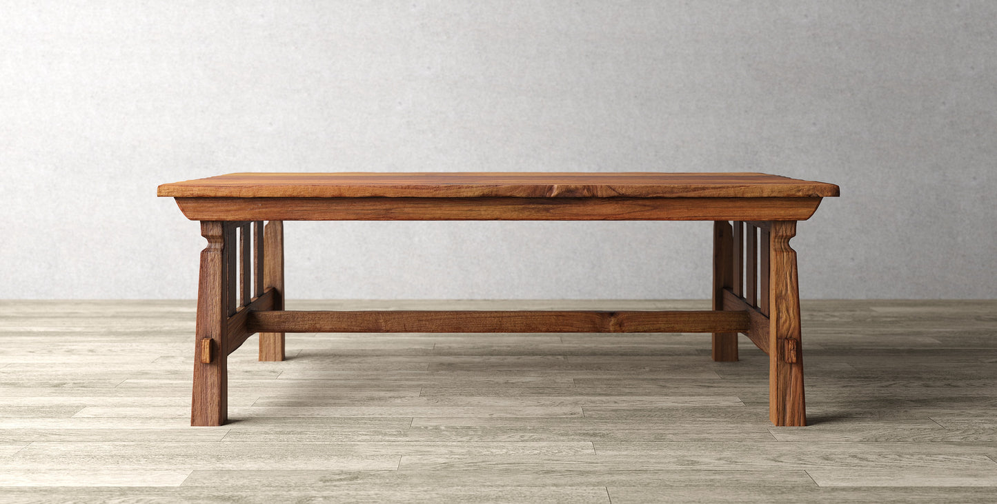 72x38" Sonora Teak Dining Table, Brushed-Textured Natural Finish