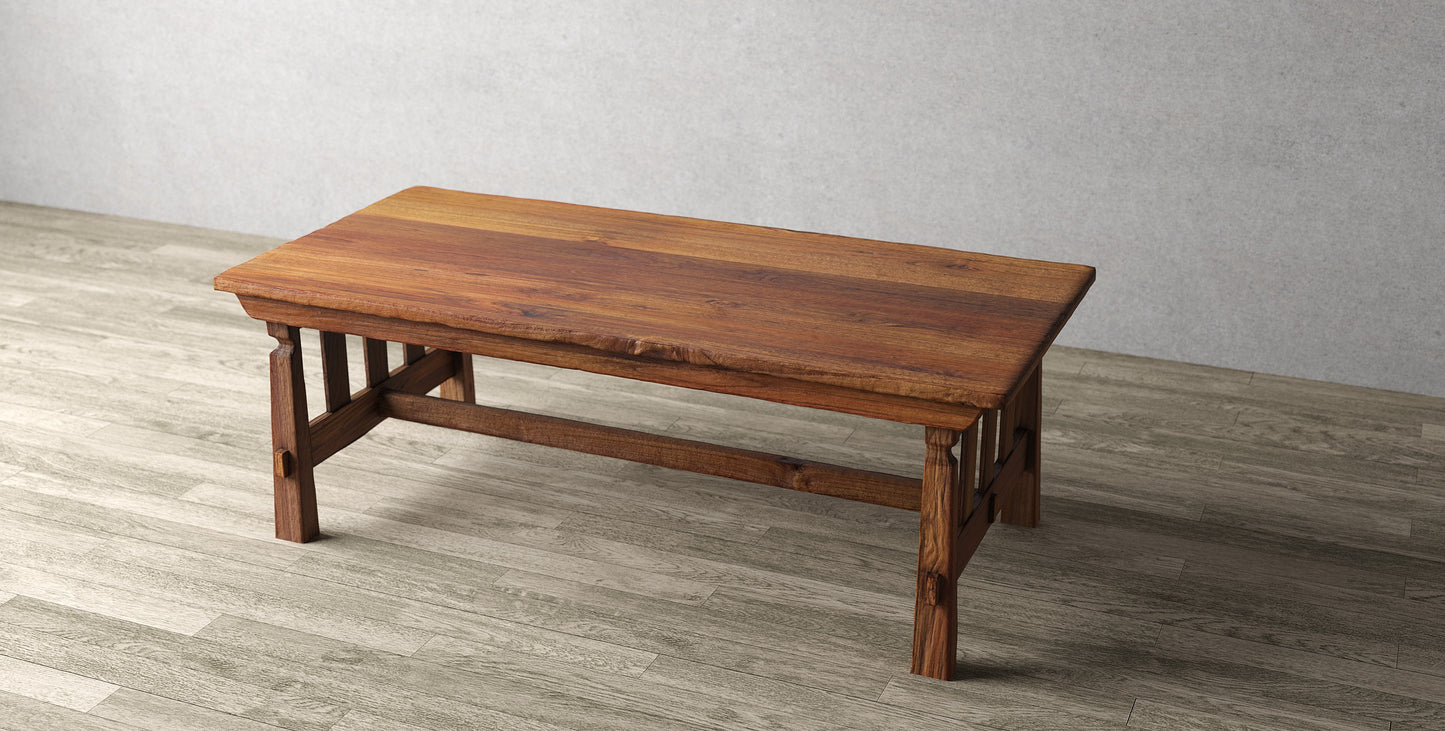 72x38" Sonora Teak Dining Table, Brushed-Textured Natural Finish