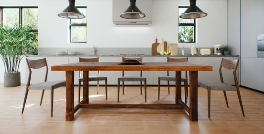 60x38" Alene Teak Dining Table, Brushed-Texture Cocoa Finish