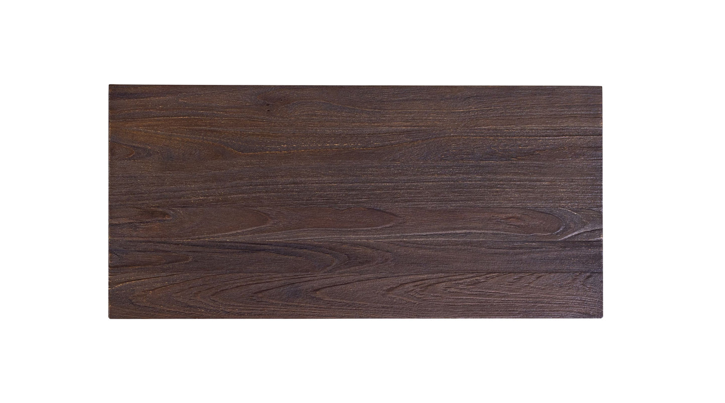 Teak Dining Table 60x38" Brushed-textured, Cocoa Finish