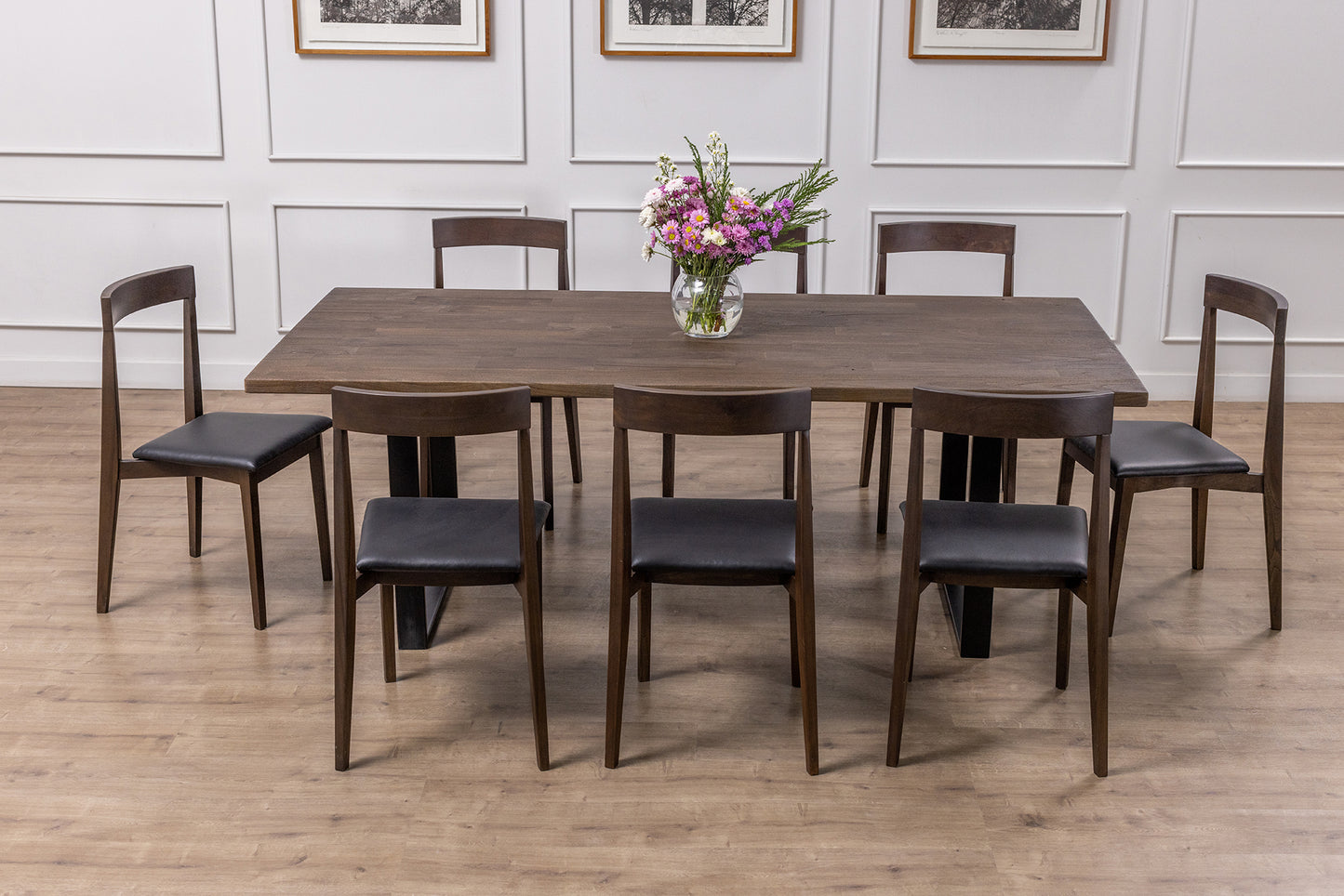 Teak Dining Table 60x38" Brushed-textured, Cocoa Finish