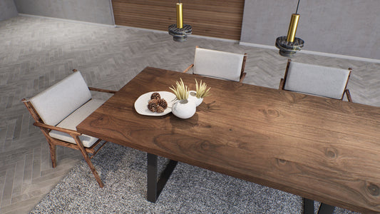 Teak Dining Table 72x38" Brushed-textured, Cocoa Finish