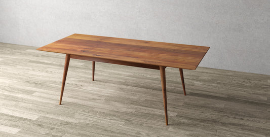 60x38" Chicago Teak Dining Table, Smooth-Textured Natural Finish