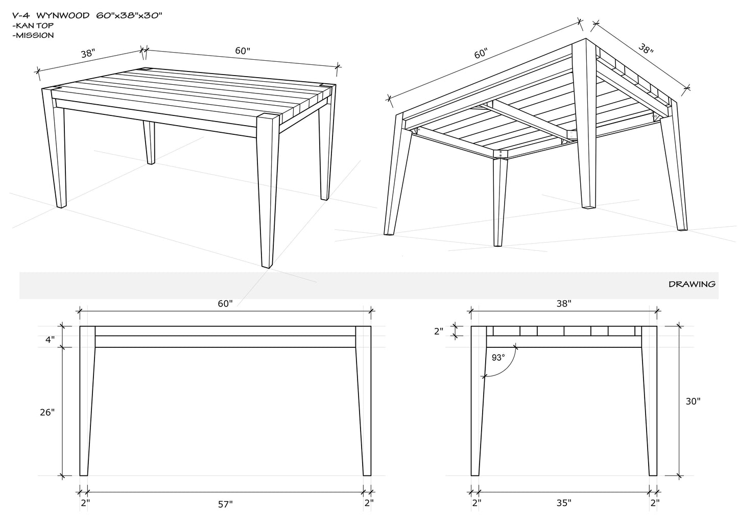 60x38"/100" Wynwood Oak Extension Dining Table, Brushed-Textured Sun Bleached Finish