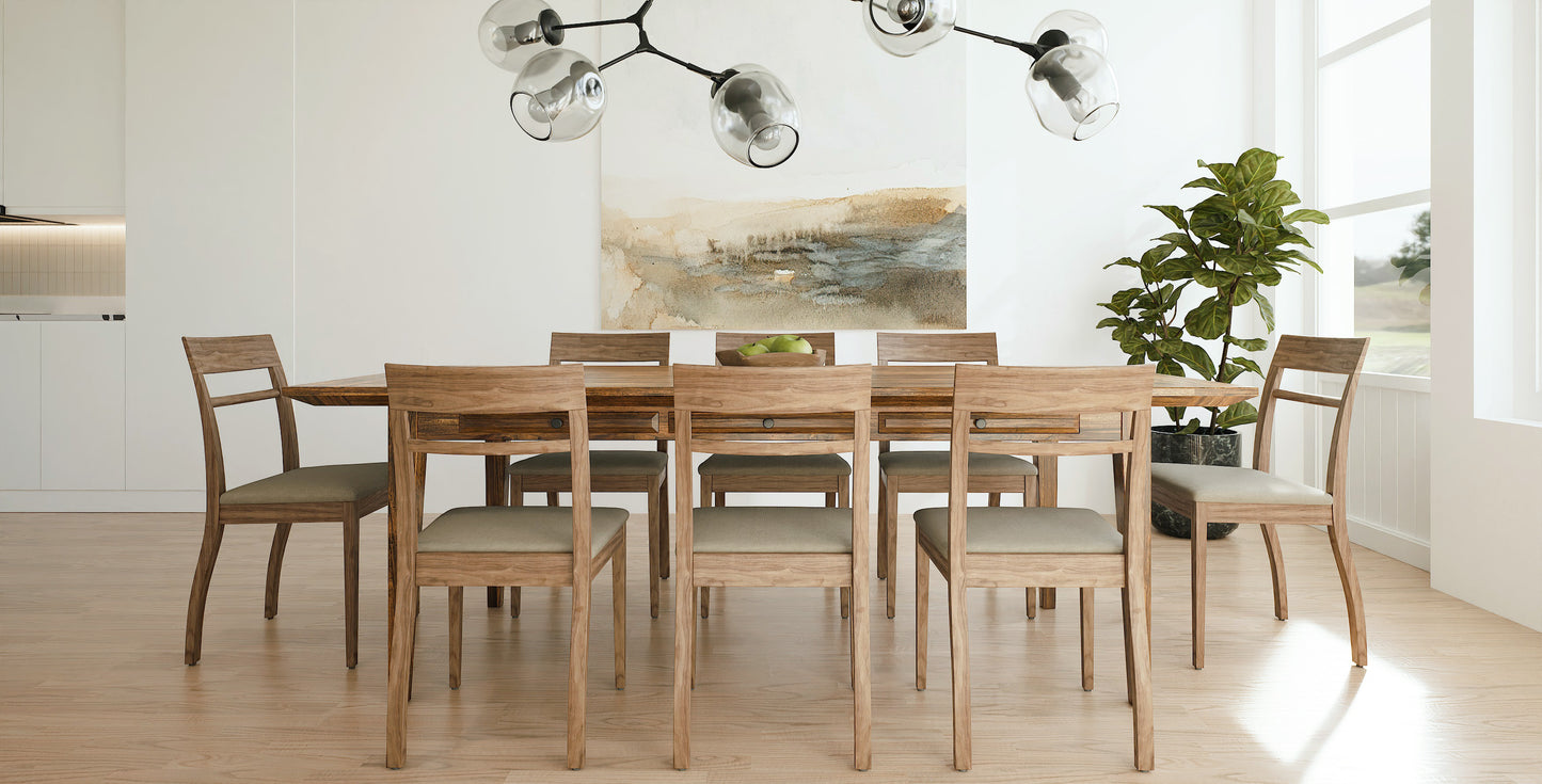 84x40" Solvang Oak Dining Table, Brushed-Texture Autumn Finish