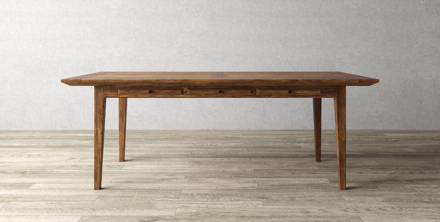 84x40" Solvang Oak Dining Table, Brushed-Texture Autumn Finish
