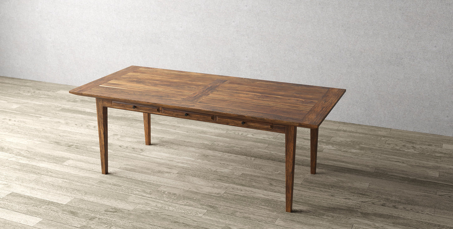 84x40" Solvang Oak Dining Table, Brushed-Texture Autumn Finish