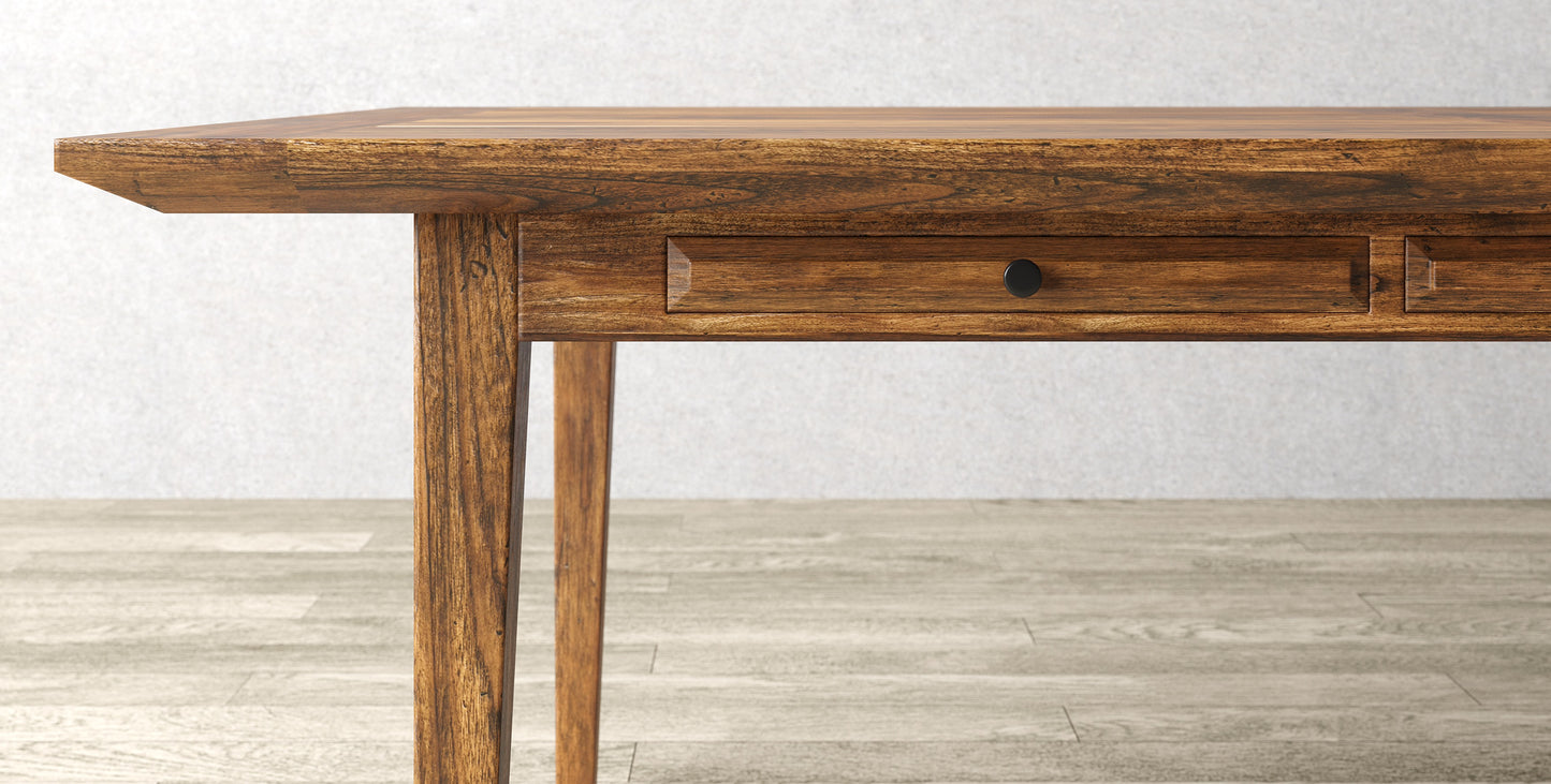 84x40" Solvang Oak Dining Table, Brushed-Texture Autumn Finish