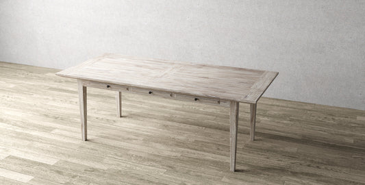 96x40" Solvang Oak Dining Table, Brushed-Texture Sun Bleached Finish