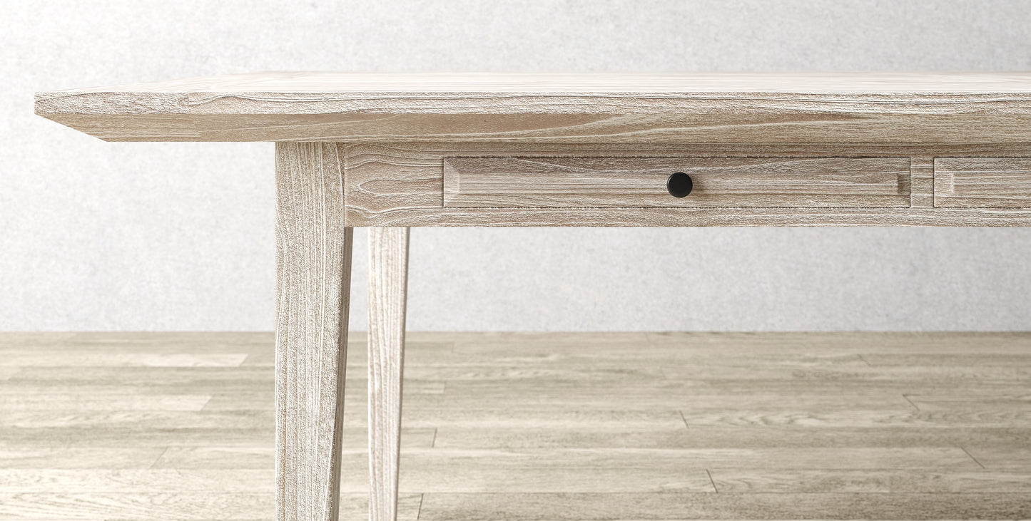 96x40" Solvang Oak Dining Table, Brushed-Texture Sun Bleached Finish