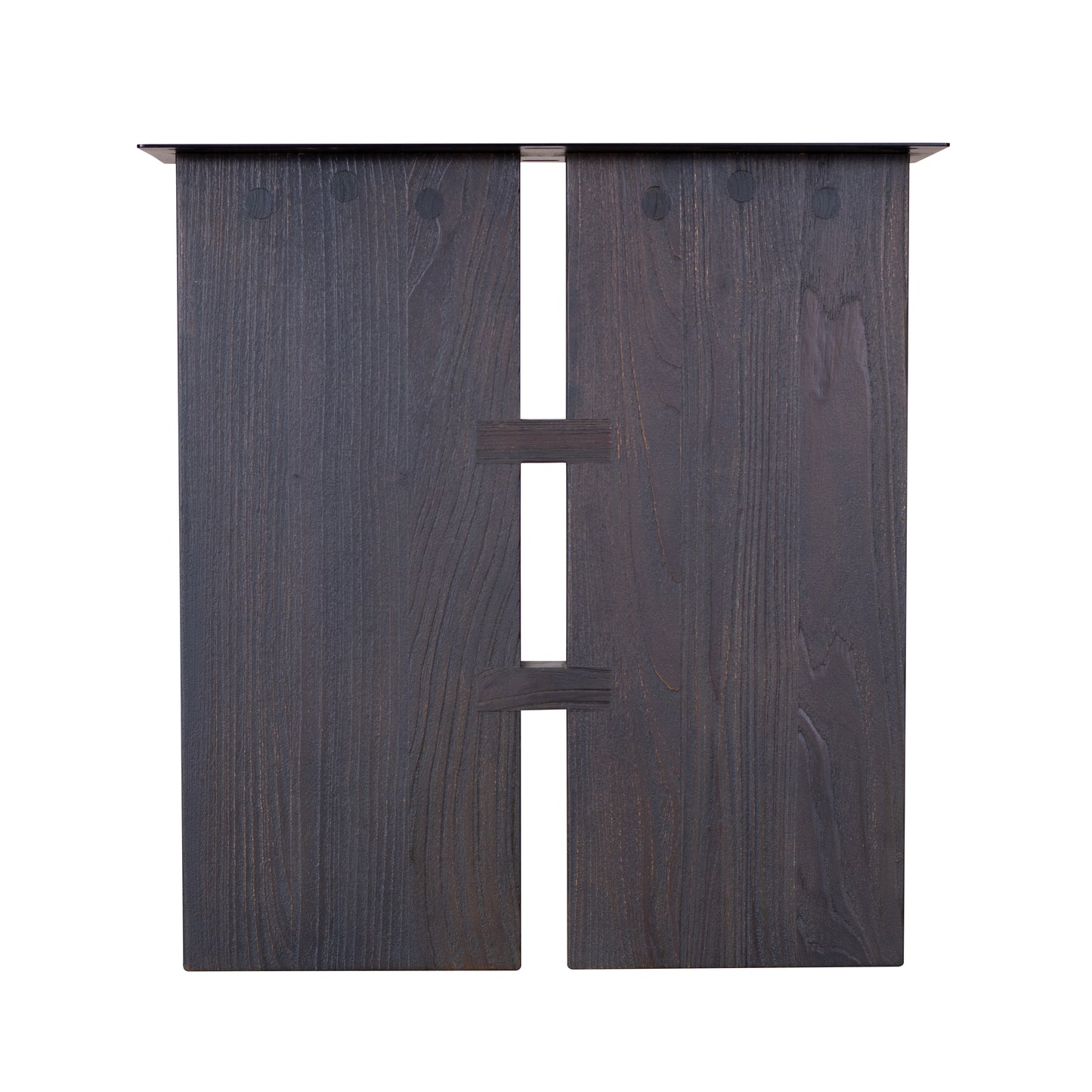 Teak Dining Table Live Edge 96x40" Brushed-textured, Natural Finish