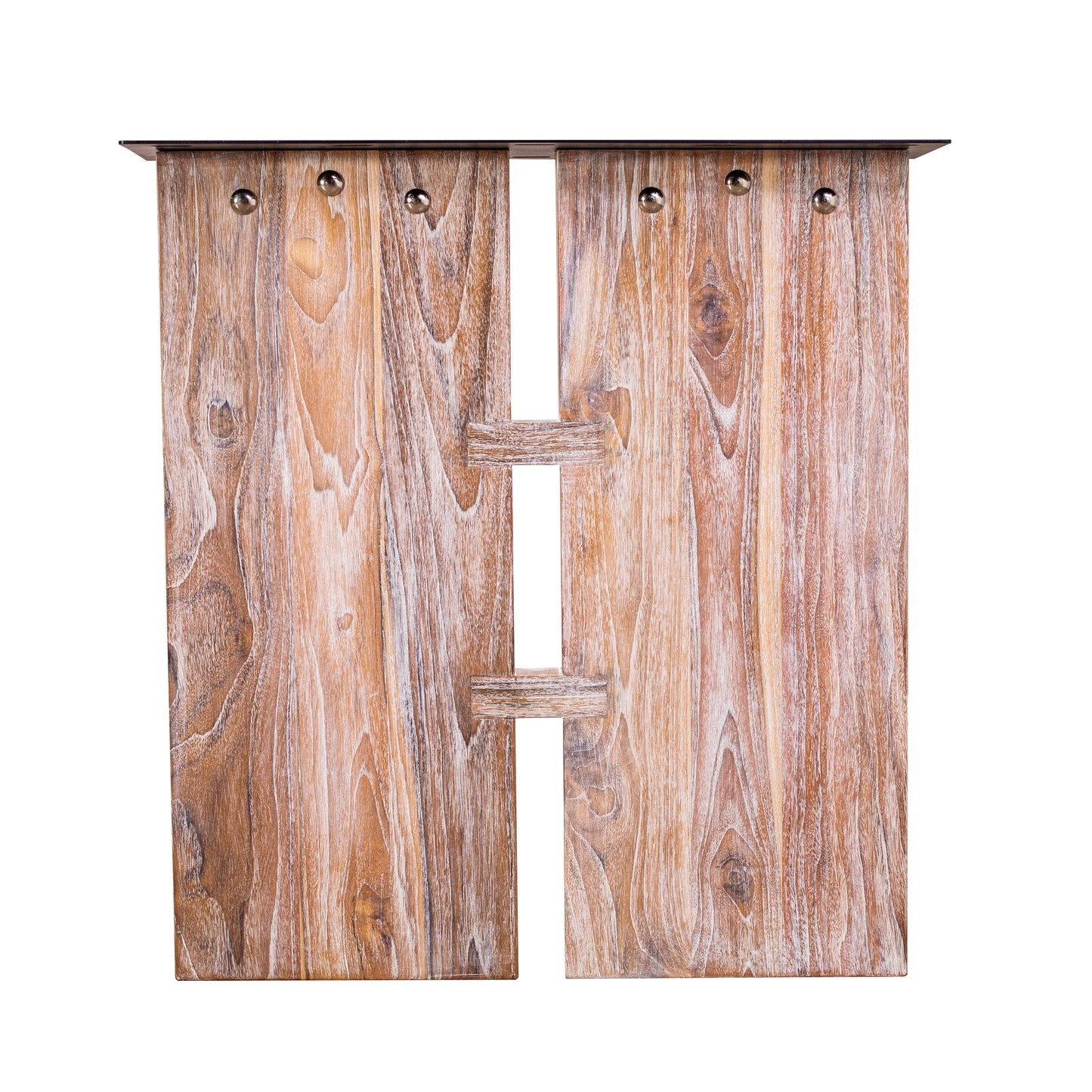 Teak Dining Table Live Edge 96x40" Brushed-textured, Natural Finish